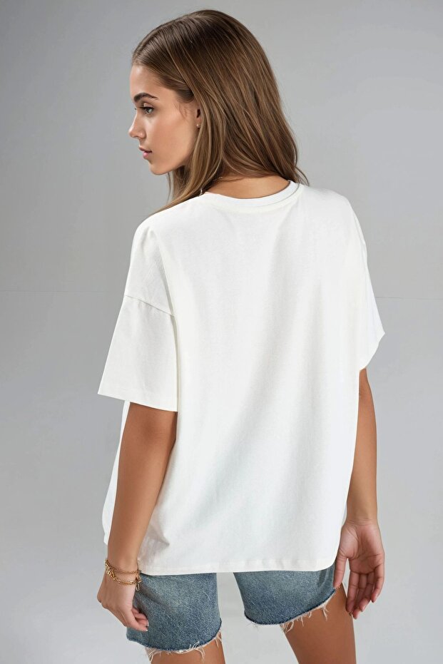 Baskılı Oversize Tişört - 3
