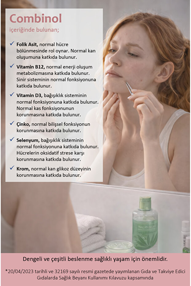 Combinol 60 Soft Jel Kapsül | İnositol, Folik Asit, Vitamin ve Mineral İçeren Takviye Edici Gıda - 5