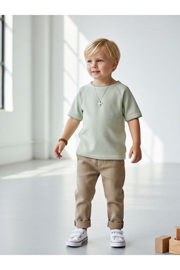 Boy's Basic Half Sleeve Knitwear - 1