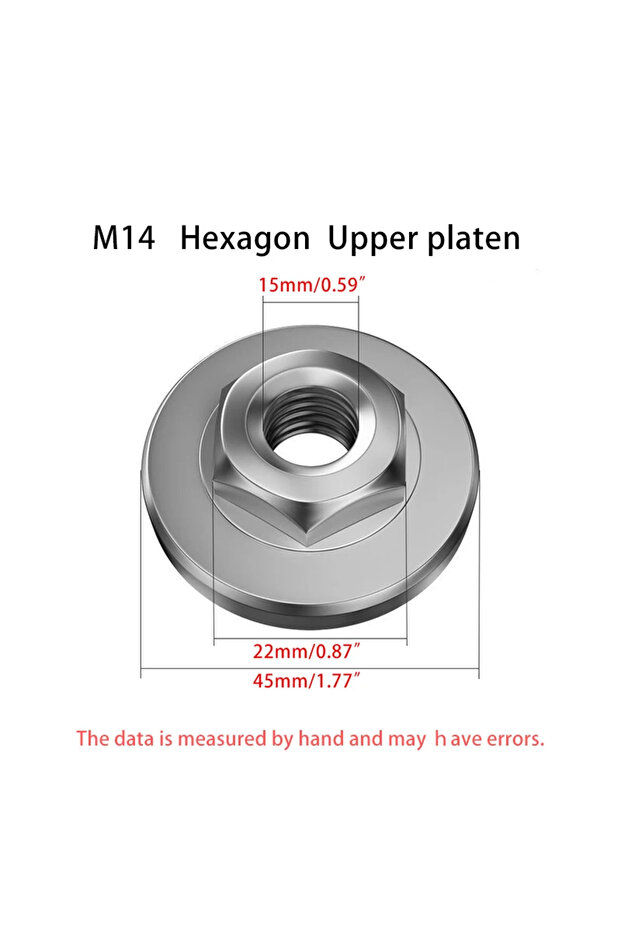 M14 Hexagon Upper M10/M14/5/8-11 Thread Replacement Angle Grinder Metal Pressure Plate Inner Outer F