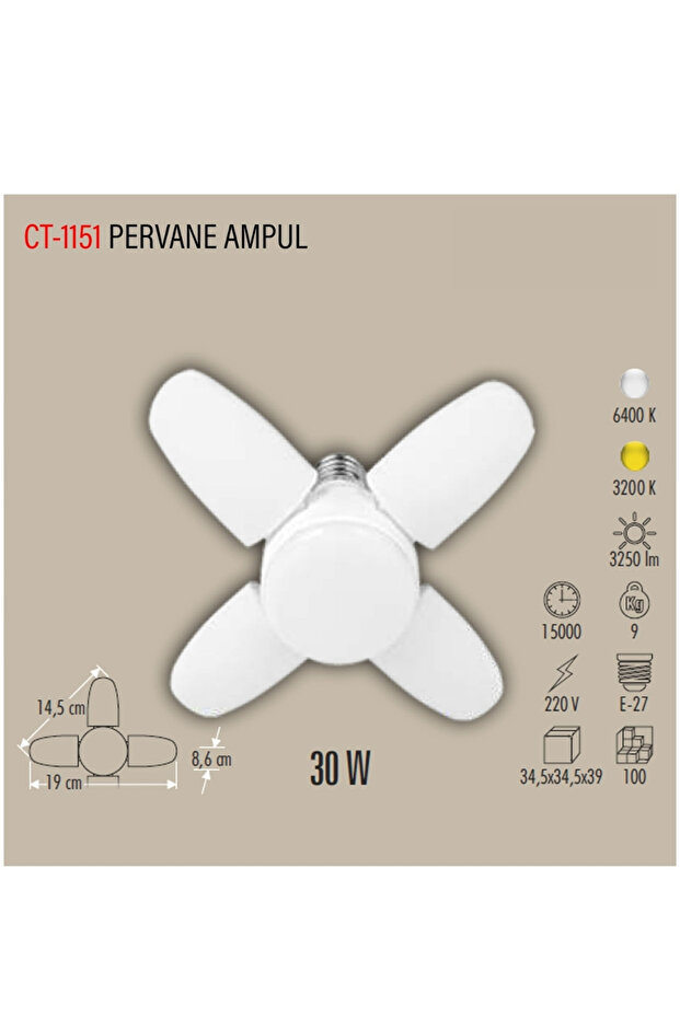 30W PERVANE AMPUL ( BEYAZ) - 3