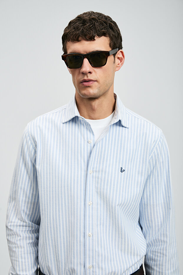 Cosı Erkek Basic Gömlek Regular Fit Mavi - 5