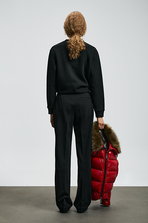 Merry Kadın Örme Sweatshırt Siyah - 6