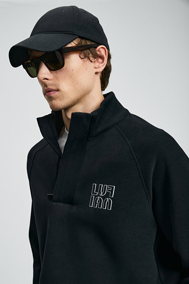 Hazel Erkek Sweatshirt Siyah - 5