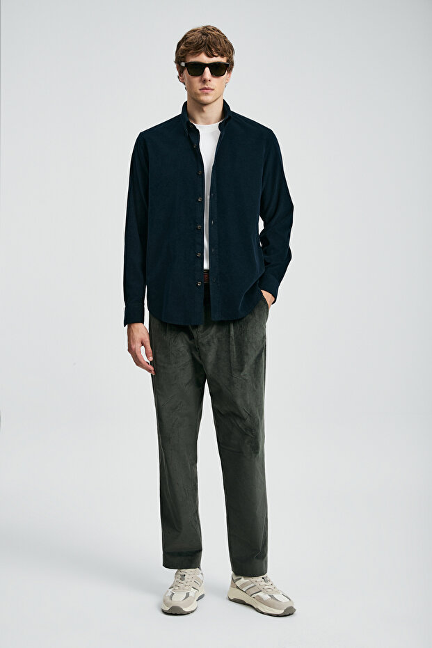 Drew Erkek Basic Gömlek Regular Fit Lacivert - 2