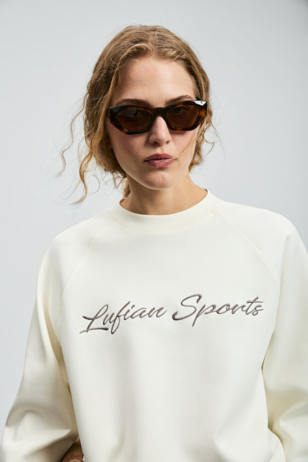 Ander Kadın Örme Sweatshırt Kırık Beyaz - 2