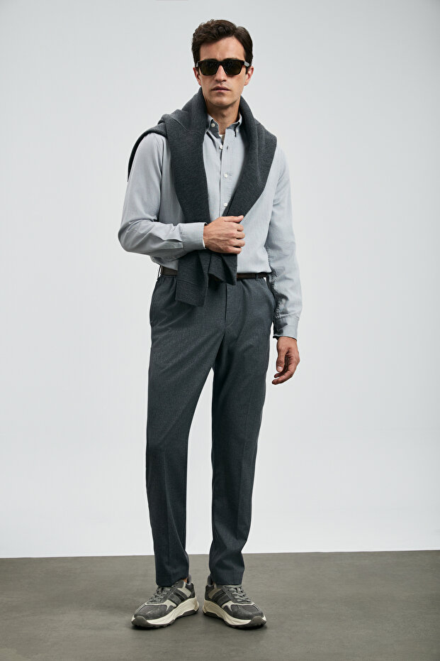 Danıel Erkek Basic Gömlek Regular Fit Açık Gri - 4