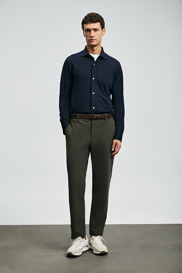 Carl Erkek Basic Gömlek Regular Fit Lacivert - 1