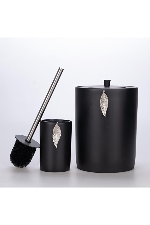 Leaf Banyo Seti Siyah Gümüş - 4