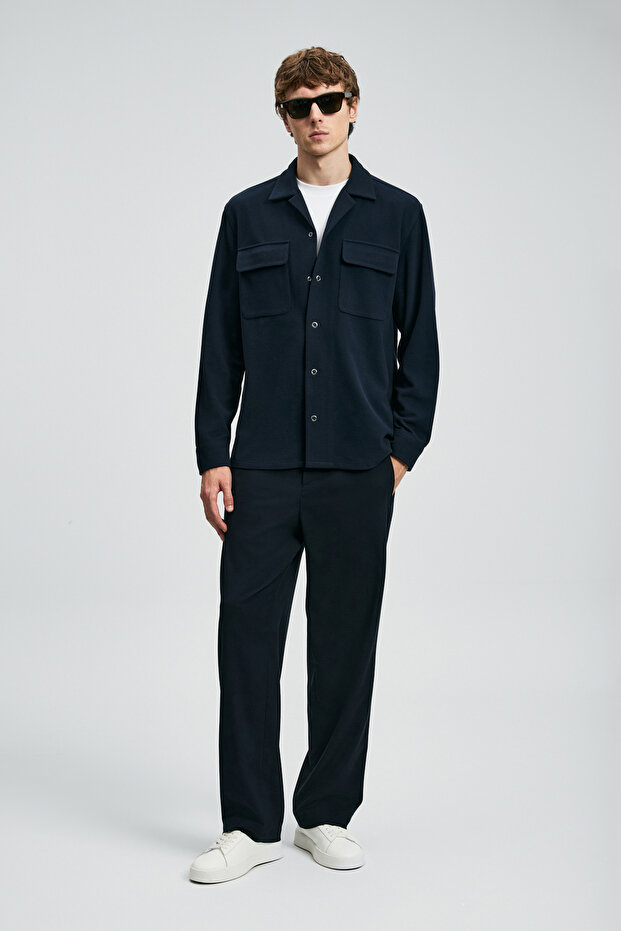 Ador Erkek Basic Gömlek Regular Fit Lacivert - 5