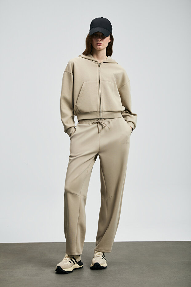 Cara Kadın Örme Sweatshırt Bej - 2