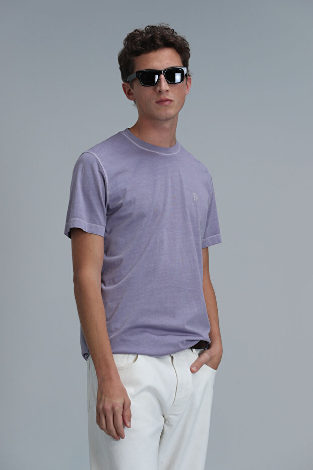 Sarder Erkek Basic Tişört Lila - 5