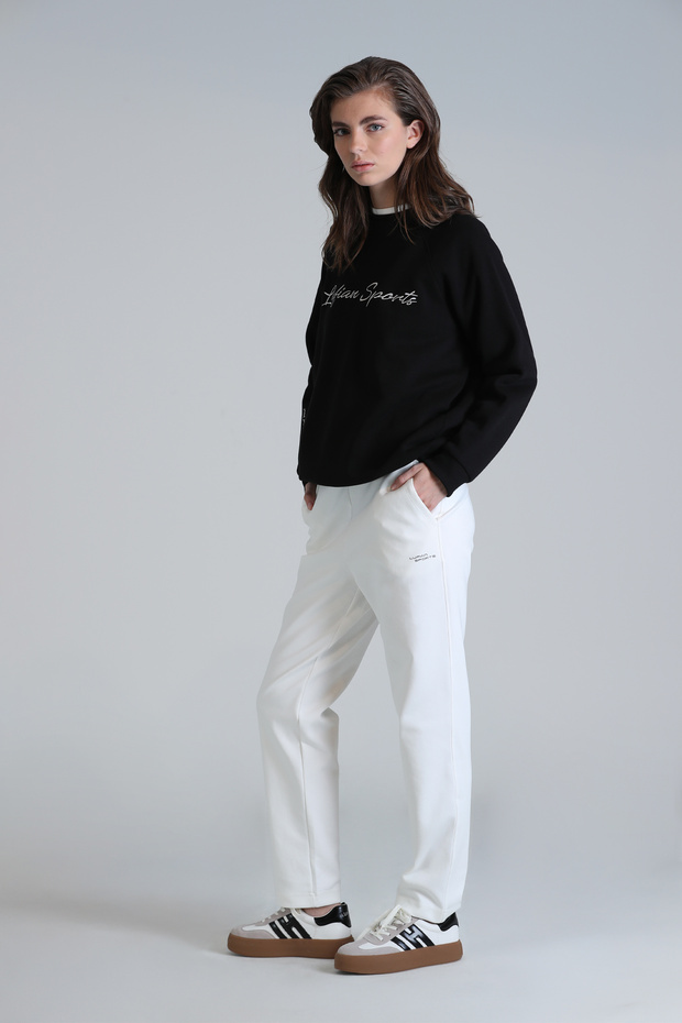 Loved Kadın Örme Sweatshırt Siyah - 4