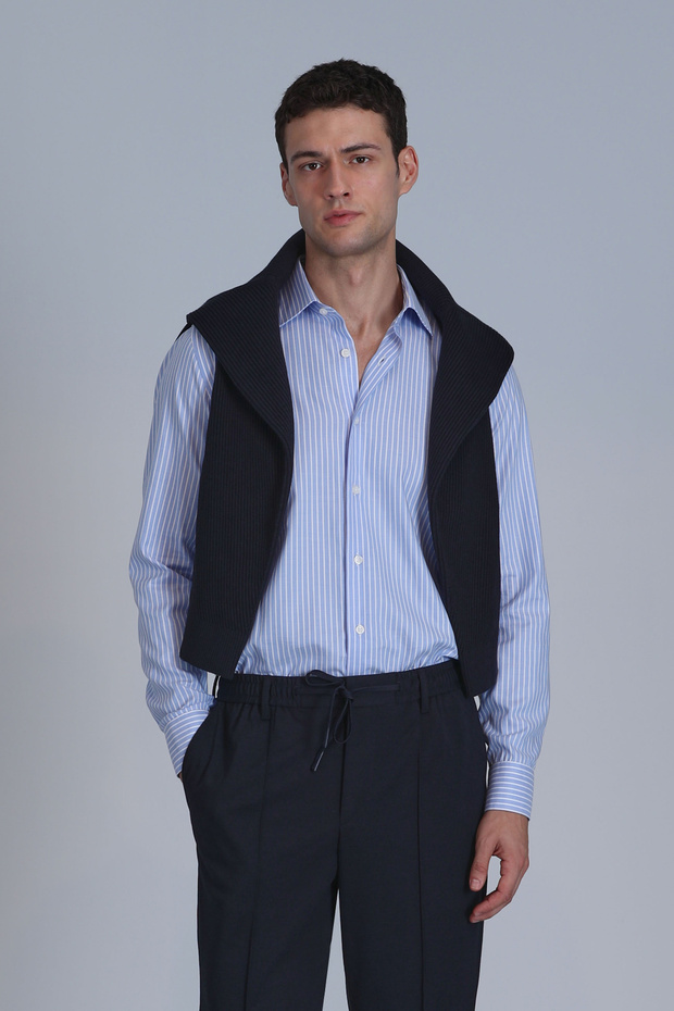 Strıt Erkek Basic Gömlek Slim Fit Mavi - 1