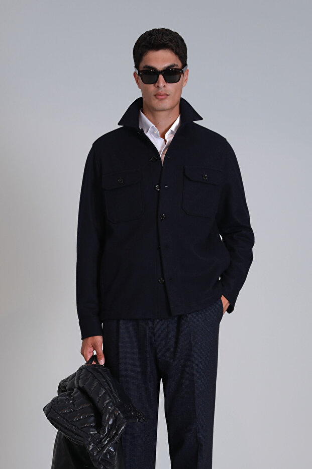 Barena Erkek Basic Gömlek Slim Fit Lacivert - 2