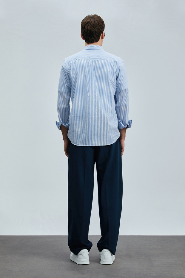 Charles Erkek Basic Gömlek Regular Fit Mavi - 6