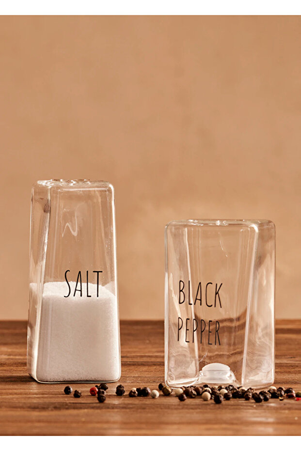 Geo Salt and Pepper Shakers Natural (150 Cc)