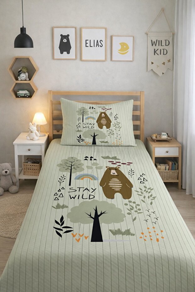 Cute Animal Patterned Children's Pike Set - 160X230 cm Pike 50X70 cm Pillowcase