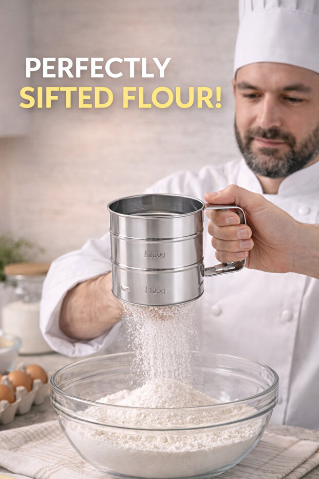 Metal Paslanmaz Çelik Un Eleği - 3