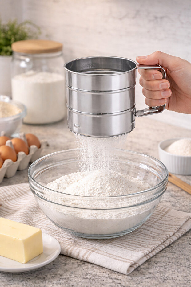 Metal Paslanmaz Çelik Un Eleği - 1