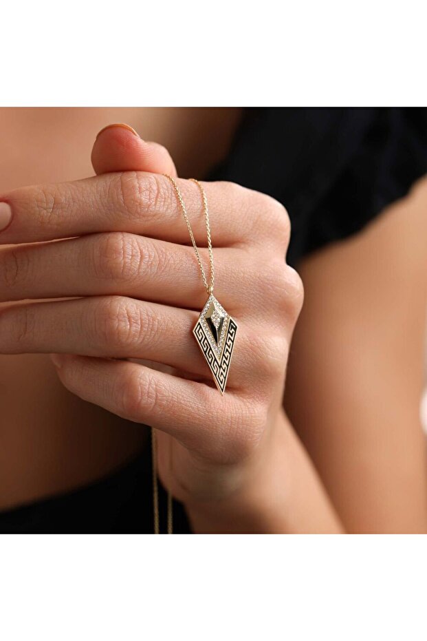 Triangle Grek Altın Kolye - 3