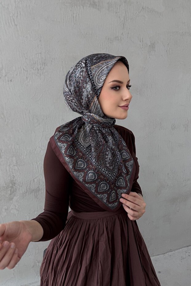Chocolate Elvin Bohemian Modal Silk Scarf
