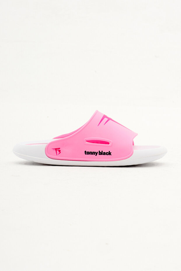 Children's Unisex Pink Poly Sole Logo Slippers