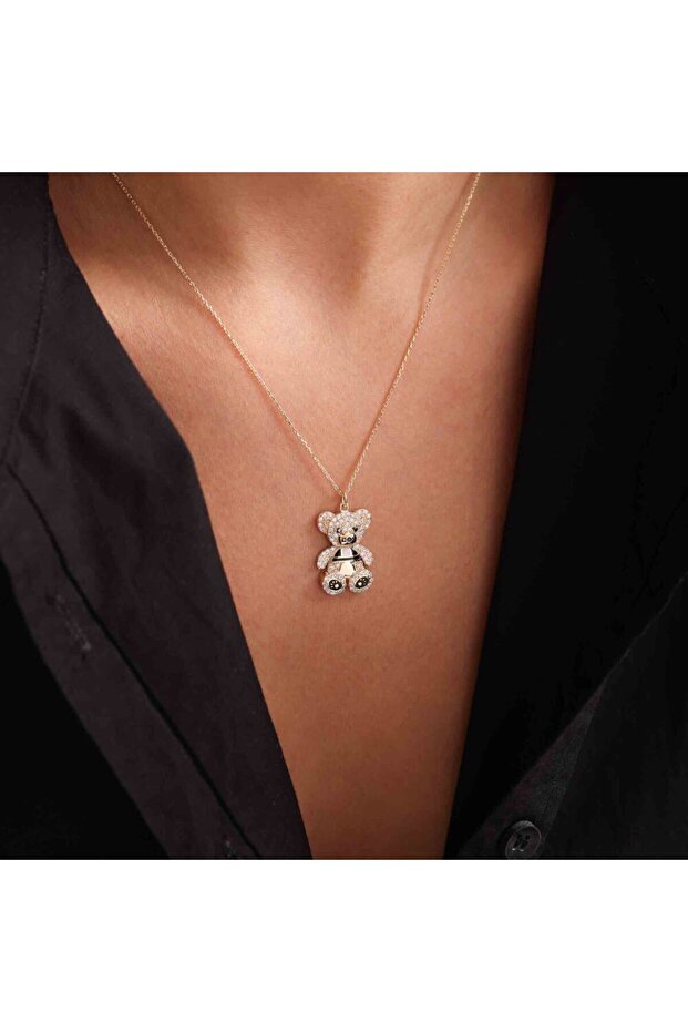 Sevimli Altın Panda Kolye - 2