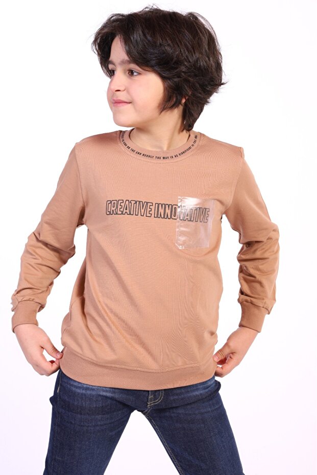 سويت شيرت رجالي من نوع Relax Fit Crew Neck مطبوع - 2 Thread