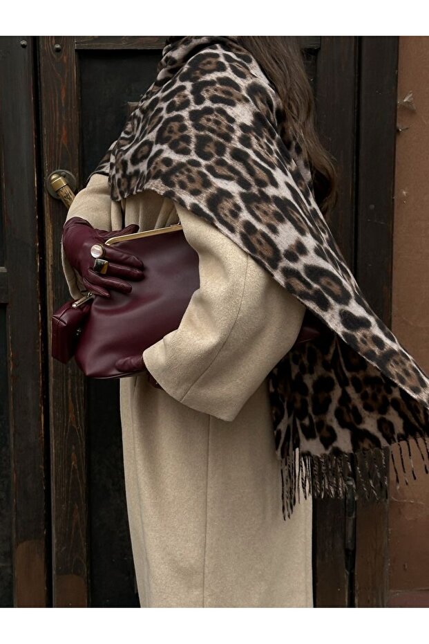 Leopar Desenli Atkı - 1