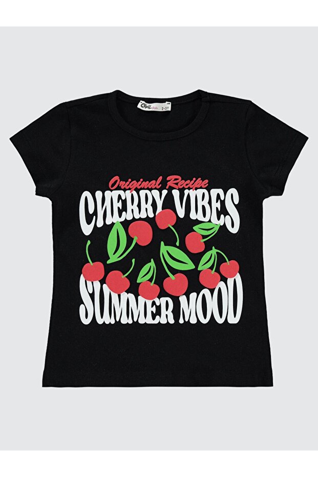 Girl's T-Shirt 2-5 Years Black