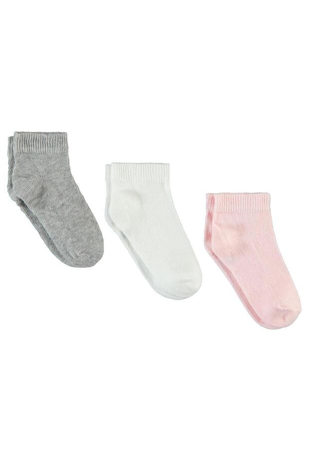 Plain 3-Pack Booties Socks for 2-12 Years - Standard