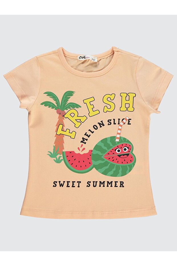 Girl's T-Shirt 2-5 Years Soft Peach