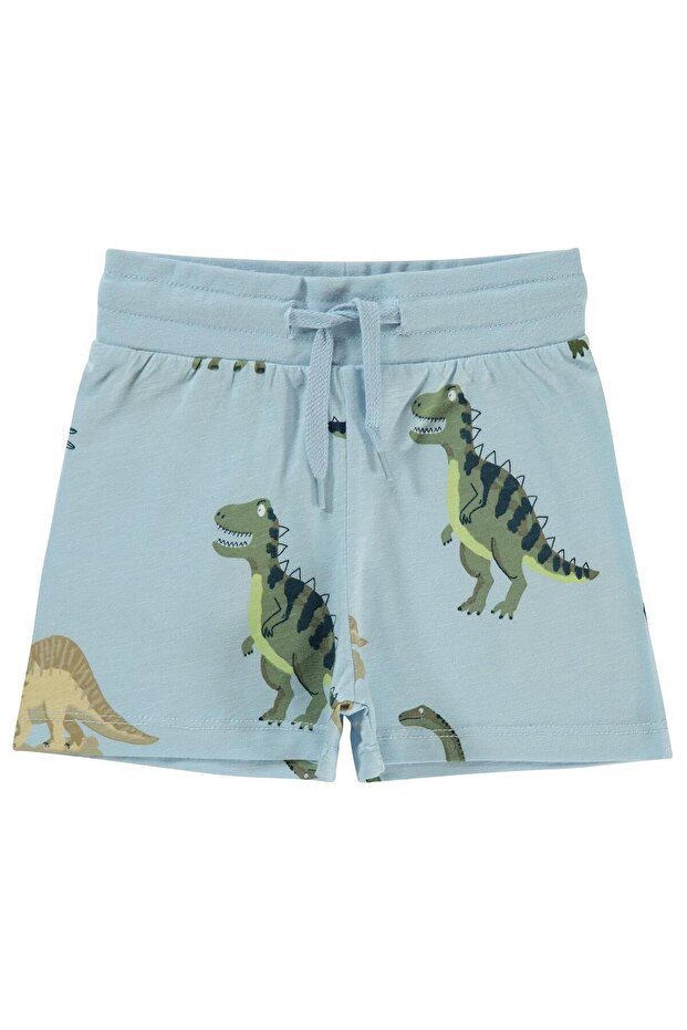 Dinosaur Kingdom Printed Shorts for Ages 2-5 - Blue