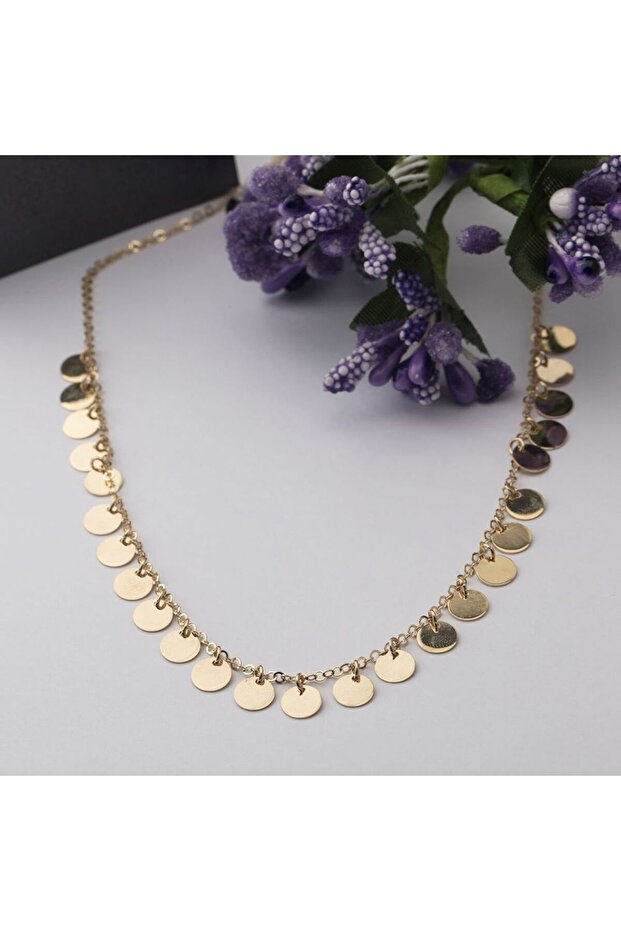 Pullu Altın Kolye Sarkık Model - 1