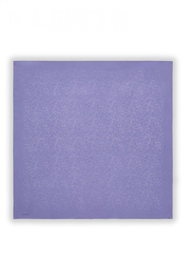 Flamlı Zincir Z Monogram Lilac Scarf 0084