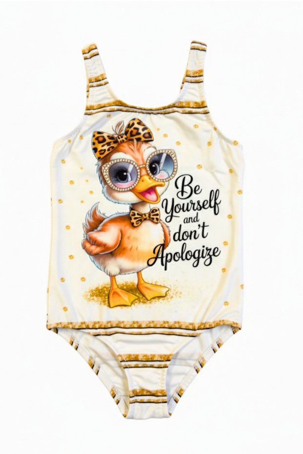 Girls' Swimsuit Duck Printed Patterned Comfortable Quick Drying Swimwear Sea Pool Beach Swimsuit