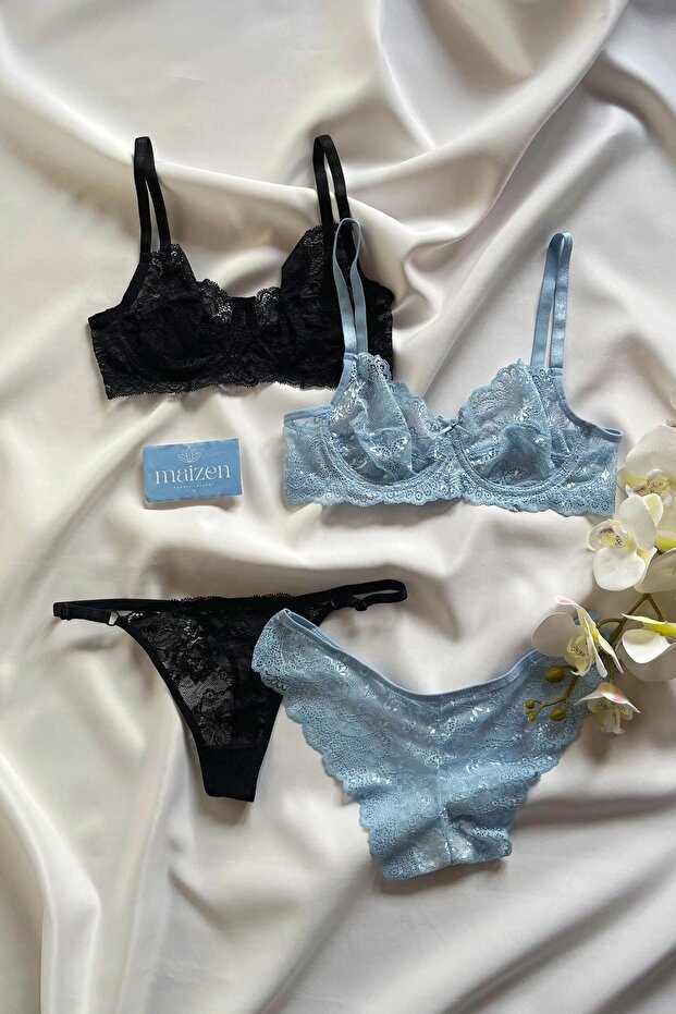 مجموعة الدانتيل Underwire Bralet - 4