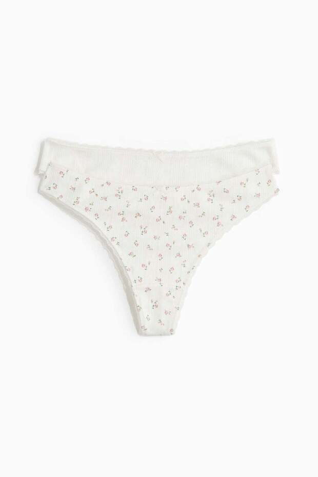2-pack pointelle thong briefs