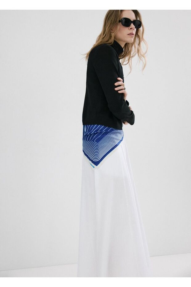 Saten kareli fular - 2