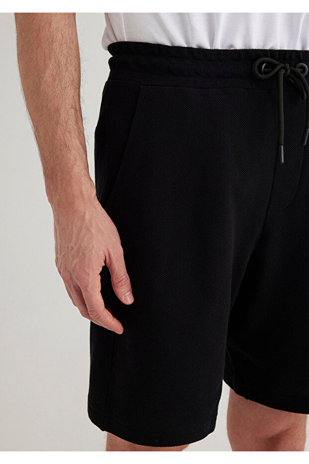 Siyah Örme Şort 066694-900 - 5