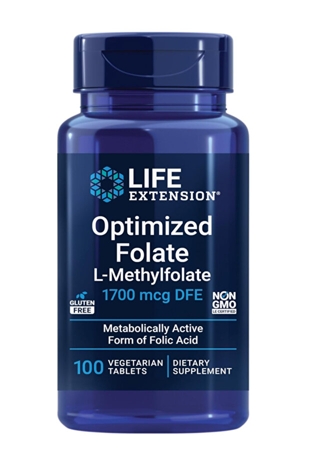 Optimized Folate – L-methylfolate – Heart & Brain Support, 1700 mcg DFE, 100 Vegetarian Tablets - 1