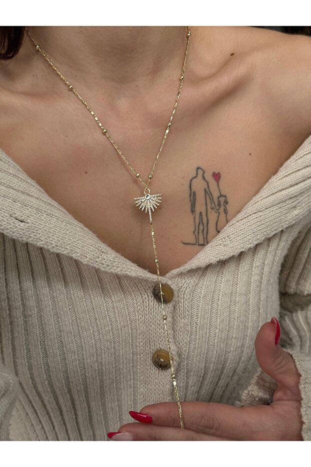 Taşlı Model Dekolte Kolye - 2