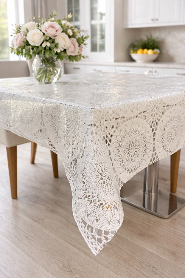 Wicker Transparent Coated Tablecloth Stylish Decorative Luxury Wipeable Table Cloth Dowry Free of Worry