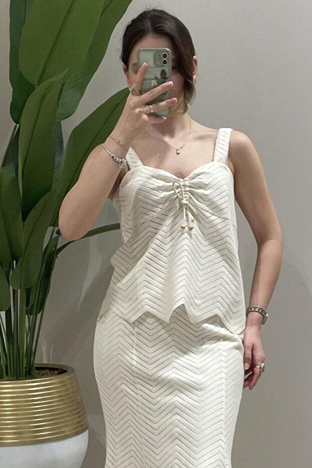 V Dikiş Triko Atlet Bluz - 1