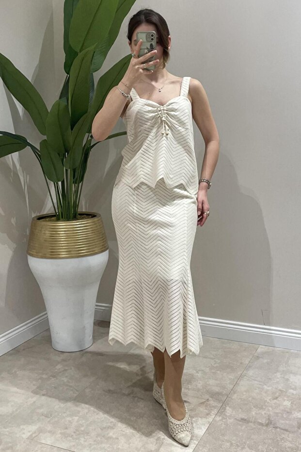 V Dikiş Triko Atlet Bluz - 3