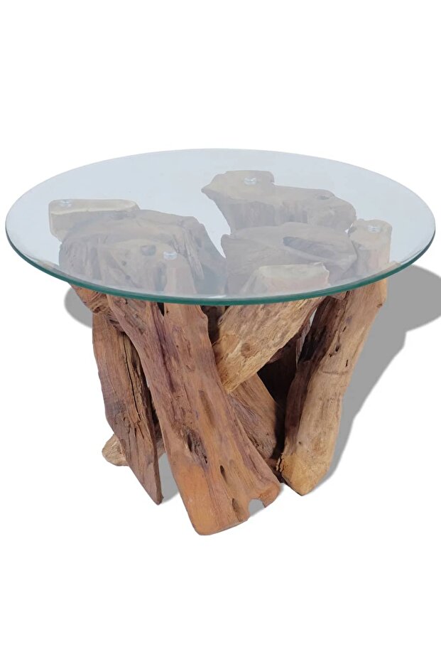 Solid teak coffee table, 60 cm - 3