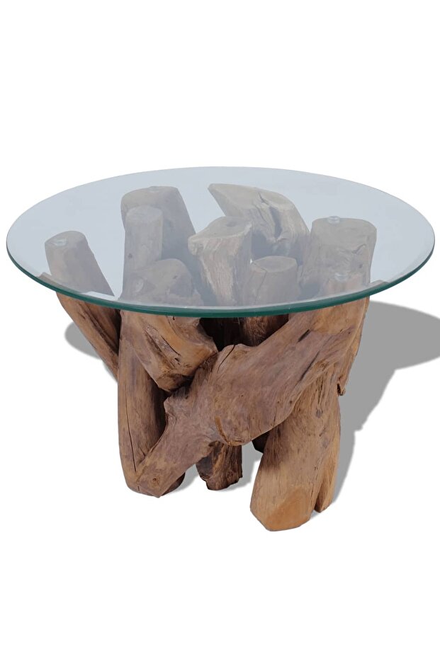Solid teak coffee table, 60 cm - 4