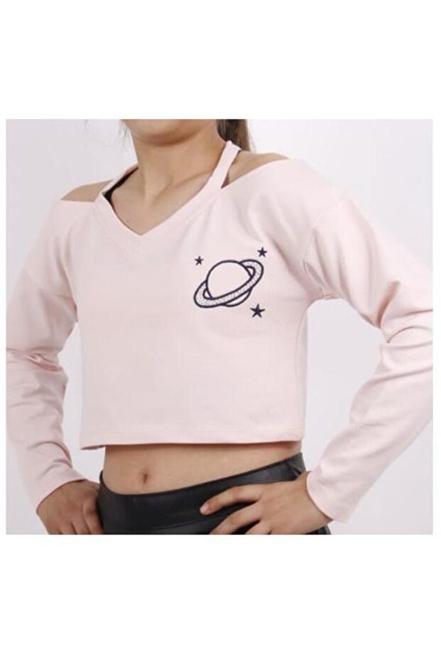 Girl's Printed V-Neck Strap T-Shirt