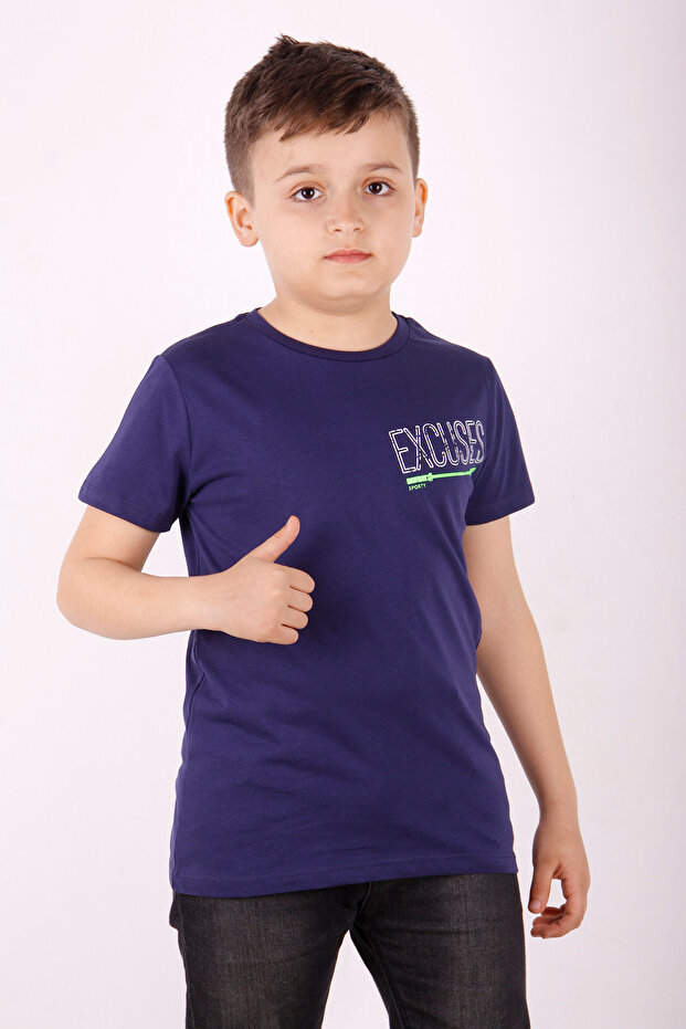 Boy's Printed Crew Neck Short Sleeve T-Shirt